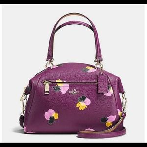 Coach Plum Floral Prairie Leather Satchel COACH 37159